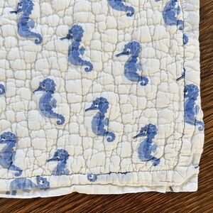 Blue Seahorse Baby Quilt